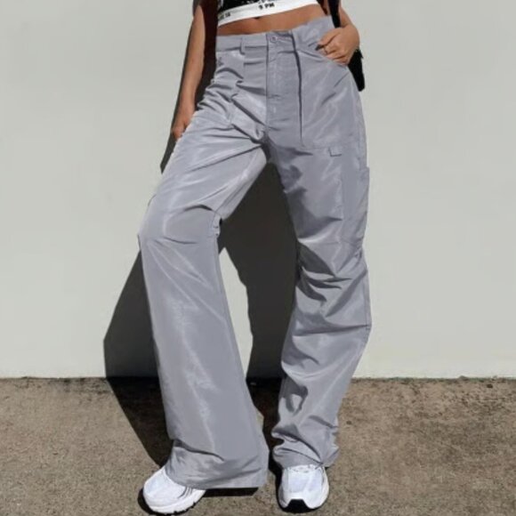 Lioness Denim - Lioness Miami Vice Swish Pants Oversized Grey Silver Baggy BNWT XL Grunge 90s